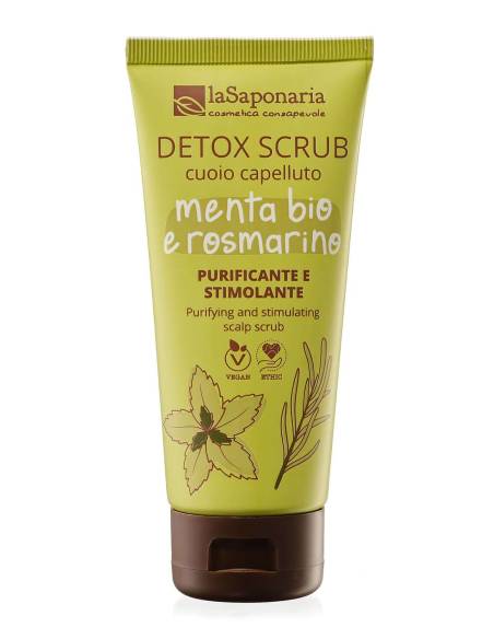 La Saponaria Detox Scrub Cuoio Capelluto Menta Bio e Rosmarino Purificante e Stimolante
