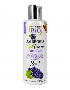 Parentesi Bio Ambrosia Gel Tonic Anti-Age con Mirtillo Nero, Uva, Bacche di Goji, Acido Ialuronico e Peptidi