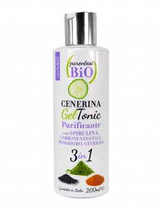 Parentesi Bio Cenerina Gel Tonic Purificante con Spirulina, Carbone Vegetale, Pomodoro, Cetriolo