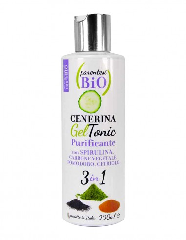 Parentesi Bio Cenerina Gel Tonic Purificante con Spirulina, Carbone Vegetale, Pomodoro, Cetriolo