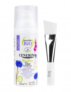 Parentesi Bio Cenerina Maschera Viso Purificante con Timo, Carbone Nero, Pomodoro, Cetriolo, Malva e Centaurea Ciano