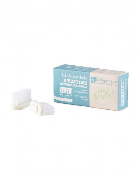 La Saponaria Bio&Smile Testine Intercambiabili per Spazzolino Setole Morbide