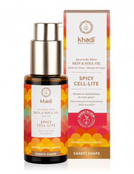 Khadi Olio per Corpo Elisir Ayurvedico Skin & Soul Spicy Cell-Lite