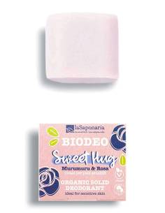 La Saponaria Sweet Hug BioDeo Solido per Pelli Sensibili con Murumuru e Rosa