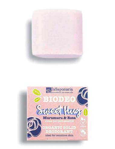 La Saponaria Sweet Hug BioDeo Solido per Pelli Sensibili con Murumuru e Rosa