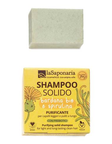 La Saponaria Shampoo Solido Bardana Bio e Spirulina Purificante